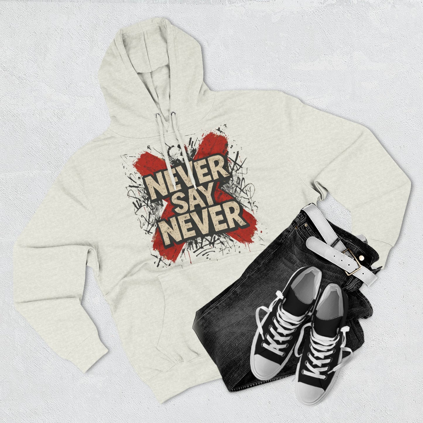 Wrestling themed Hoodie – Never Say Never | Motivation, Komfort & Street Style