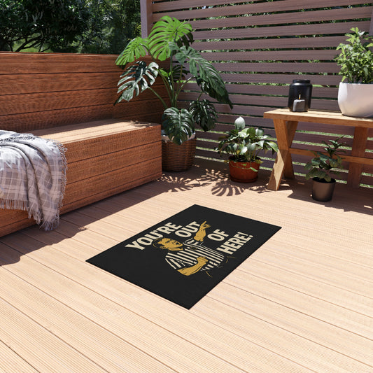 Fußmatte / Outdoor Rug | 'You’re Out of Here!' Wrestling themed Fun Welcome Mat, Sports Fan Gift