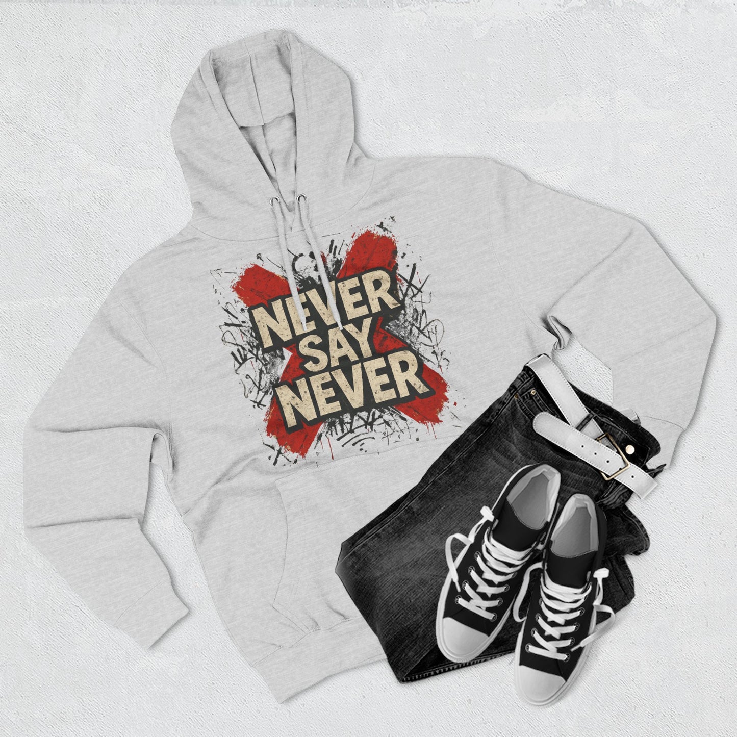Wrestling themed Hoodie – Never Say Never | Motivation, Komfort & Street Style