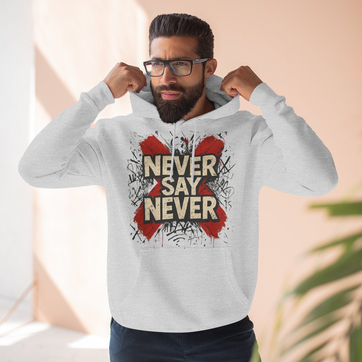 Wrestling themed Hoodie – Never Say Never | Motivation, Komfort & Street Style