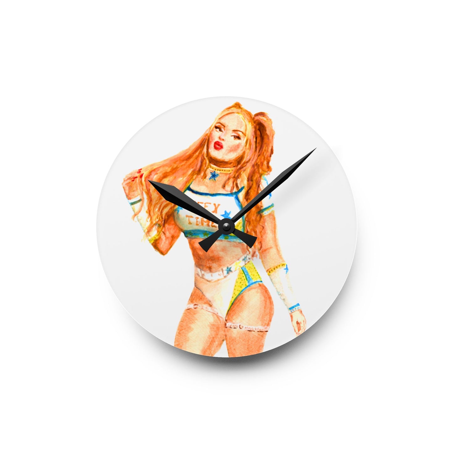 Acryl-Wanduhr im Wrestling-Fanart-Design | Moderne Wanddekoration mit Charakter