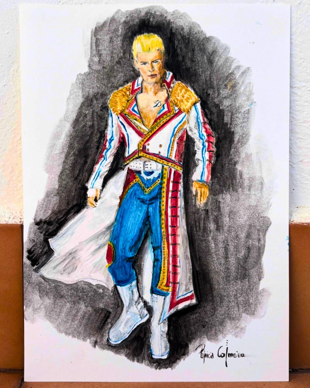Original Wrestling Fanart Zeichnung 2025 | Öl-, Lasurtechnik auf Satinpapier (Unikat)