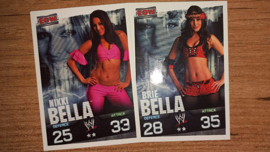 BELLA TWINS - WWE TOPPS Trading Cards - SLAM ATTAX EVOLUTION CARDS - 2009