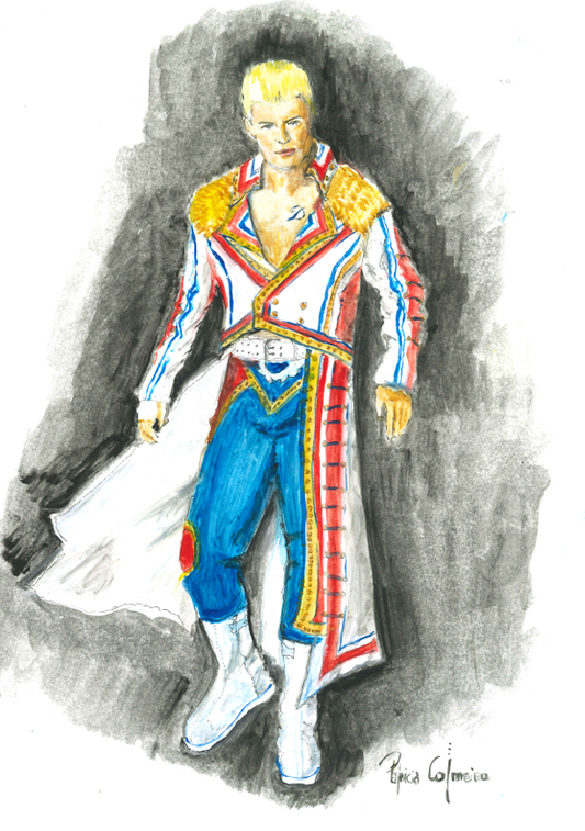 Original Wrestling Fanart Zeichnung 2025 | Öl-, Lasurtechnik auf Satinpapier (Unikat)
