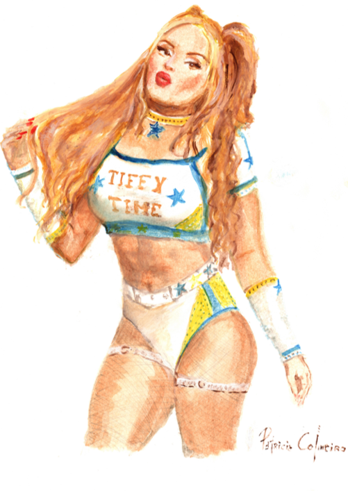 Original Wrestling Fanart Zeichnung 2025 | Öl- und Lasurtechnik auf Satinpapier