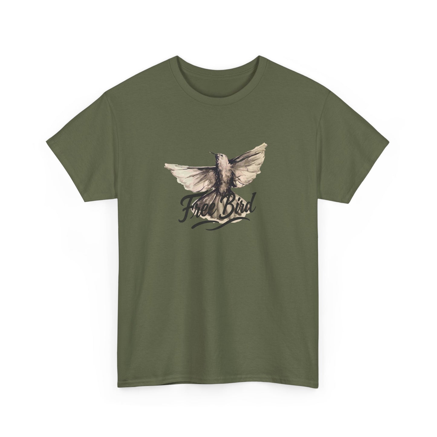 Unisex T-Shirt „Free Bird Sparrow“ – Künstlerisches Vogelmotiv in Wasserfarben