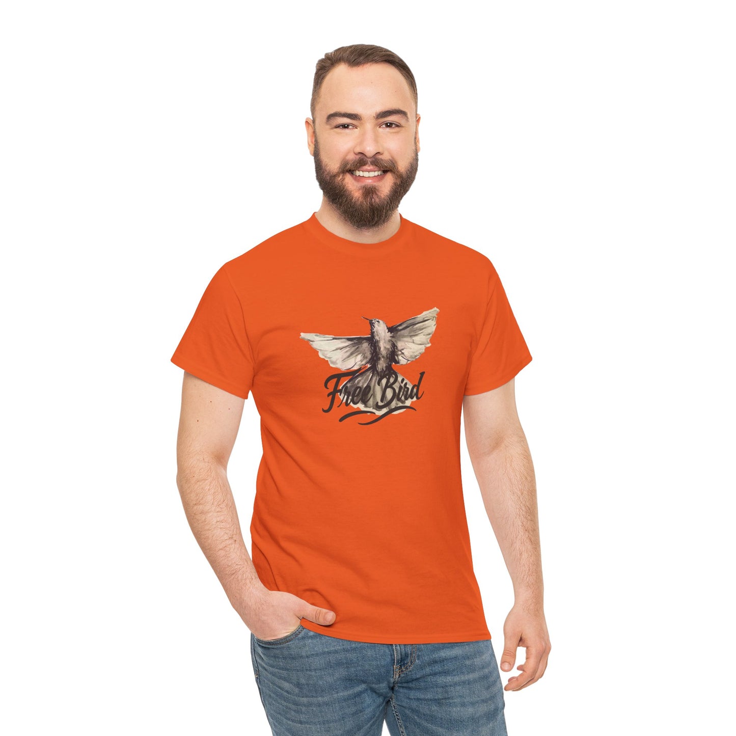 Unisex T-Shirt „Free Bird Sparrow“ – Künstlerisches Vogelmotiv in Wasserfarben