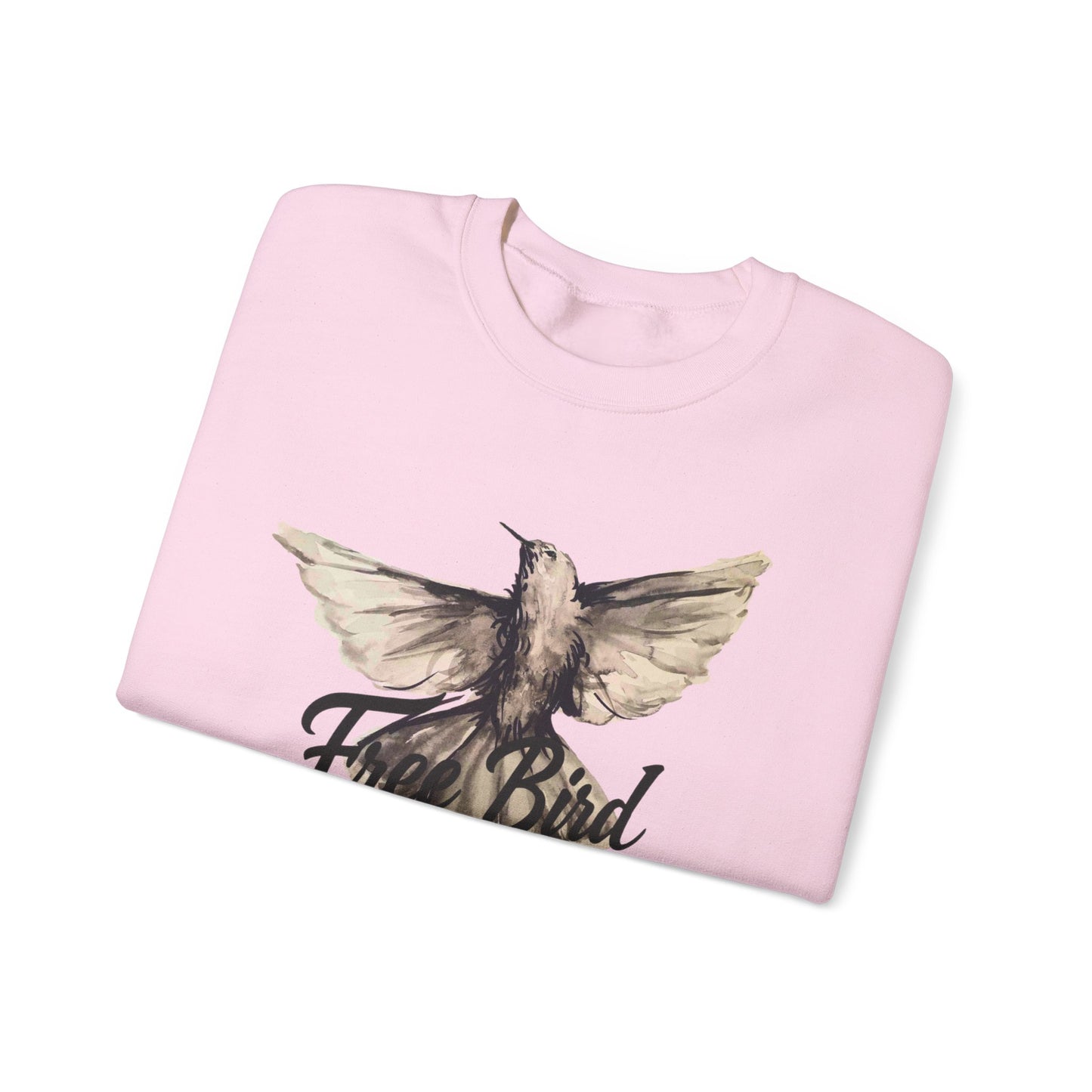 Unisex Crewneck Sweatshirt „Free Bird Sparrow“ – Künstlerisches Wasserfarben-Vogelmotiv