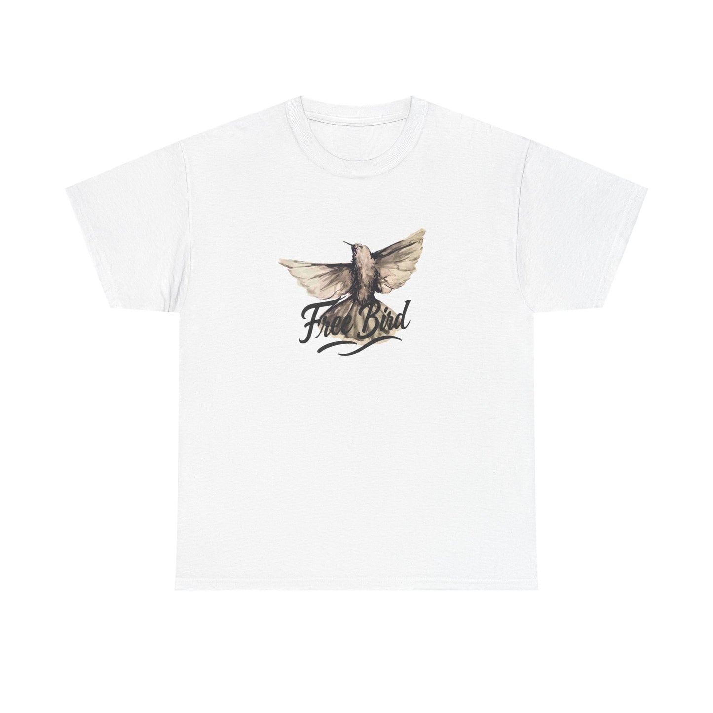 Unisex T-Shirt „Free Bird Sparrow“ – Künstlerisches Vogelmotiv in Wasserfarben