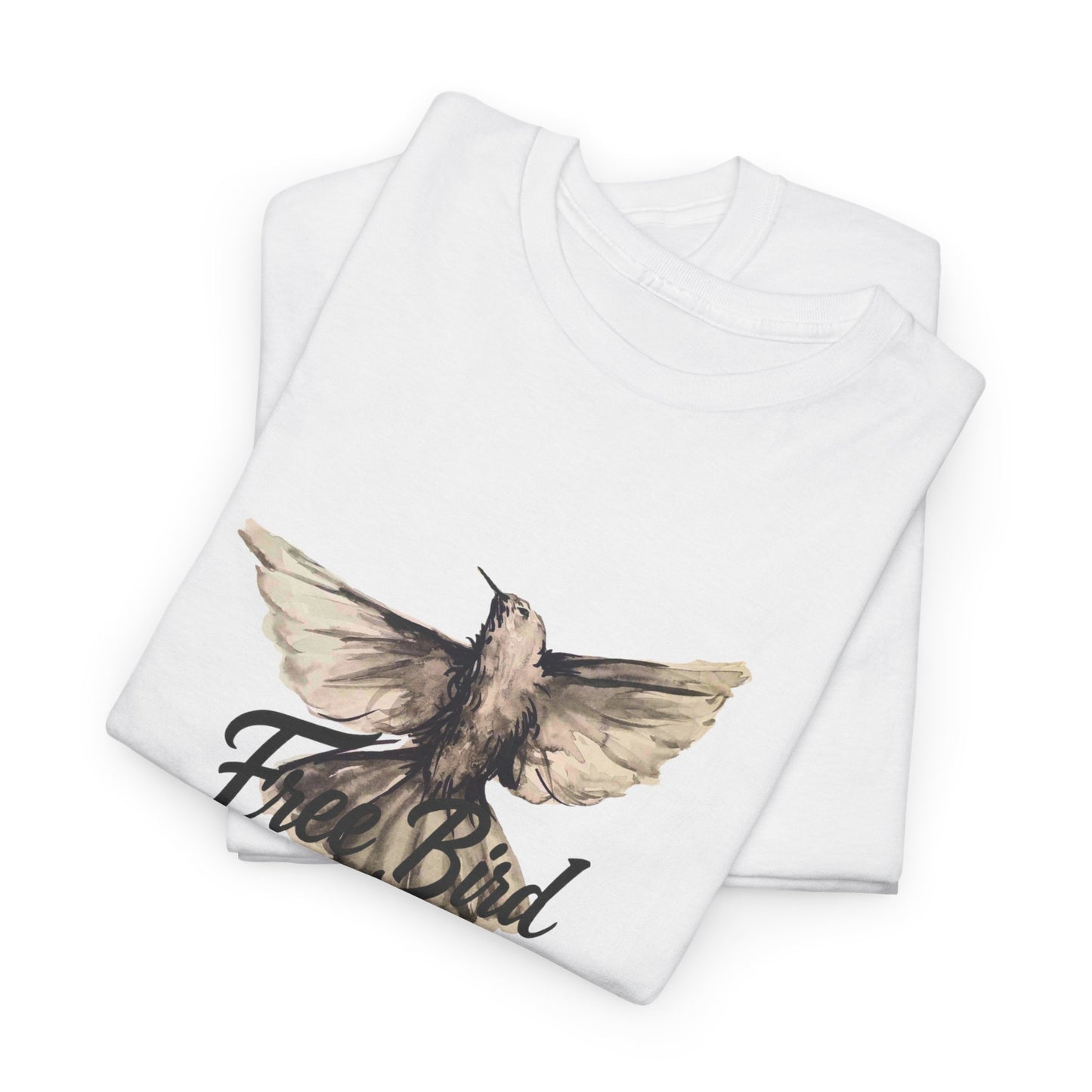 Unisex T-Shirt „Free Bird Sparrow“ – Künstlerisches Vogelmotiv in Wasserfarben