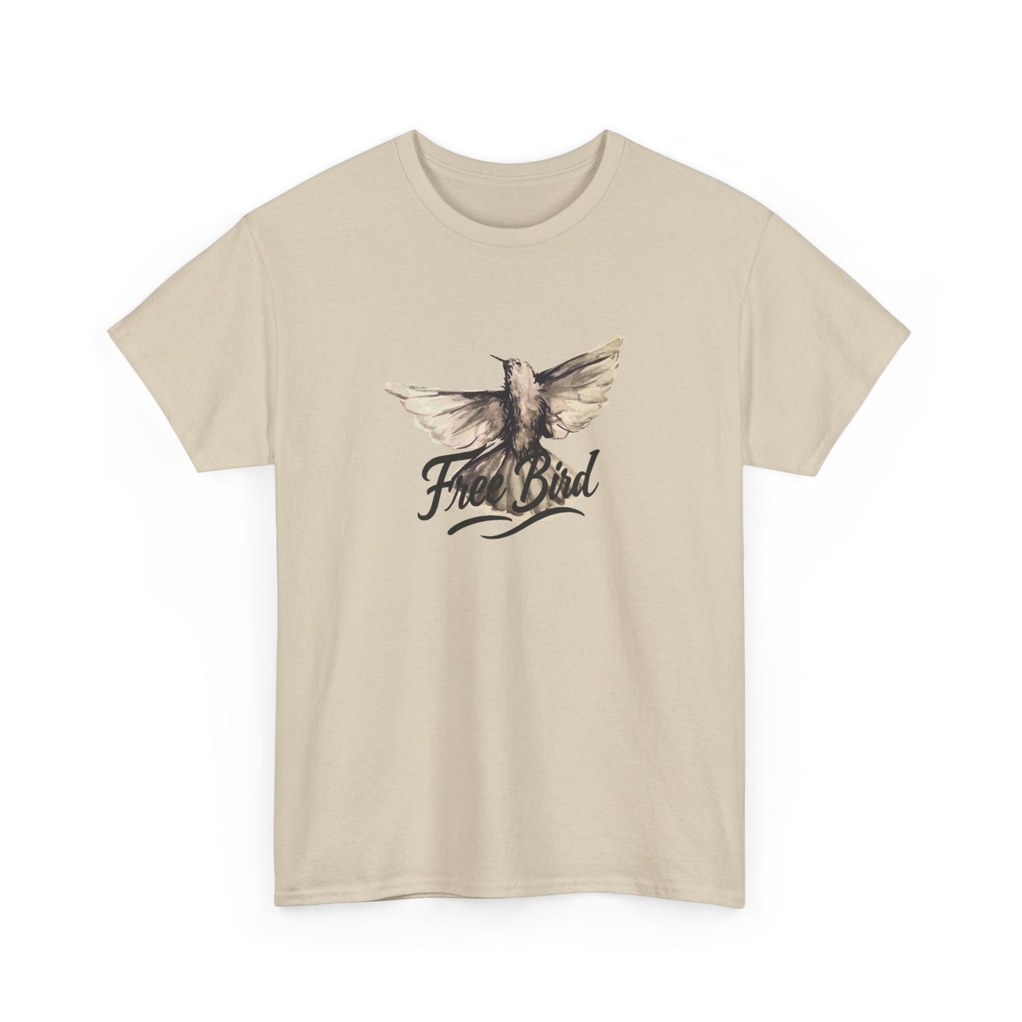 Unisex T-Shirt „Free Bird Sparrow“ – Künstlerisches Vogelmotiv in Wasserfarben