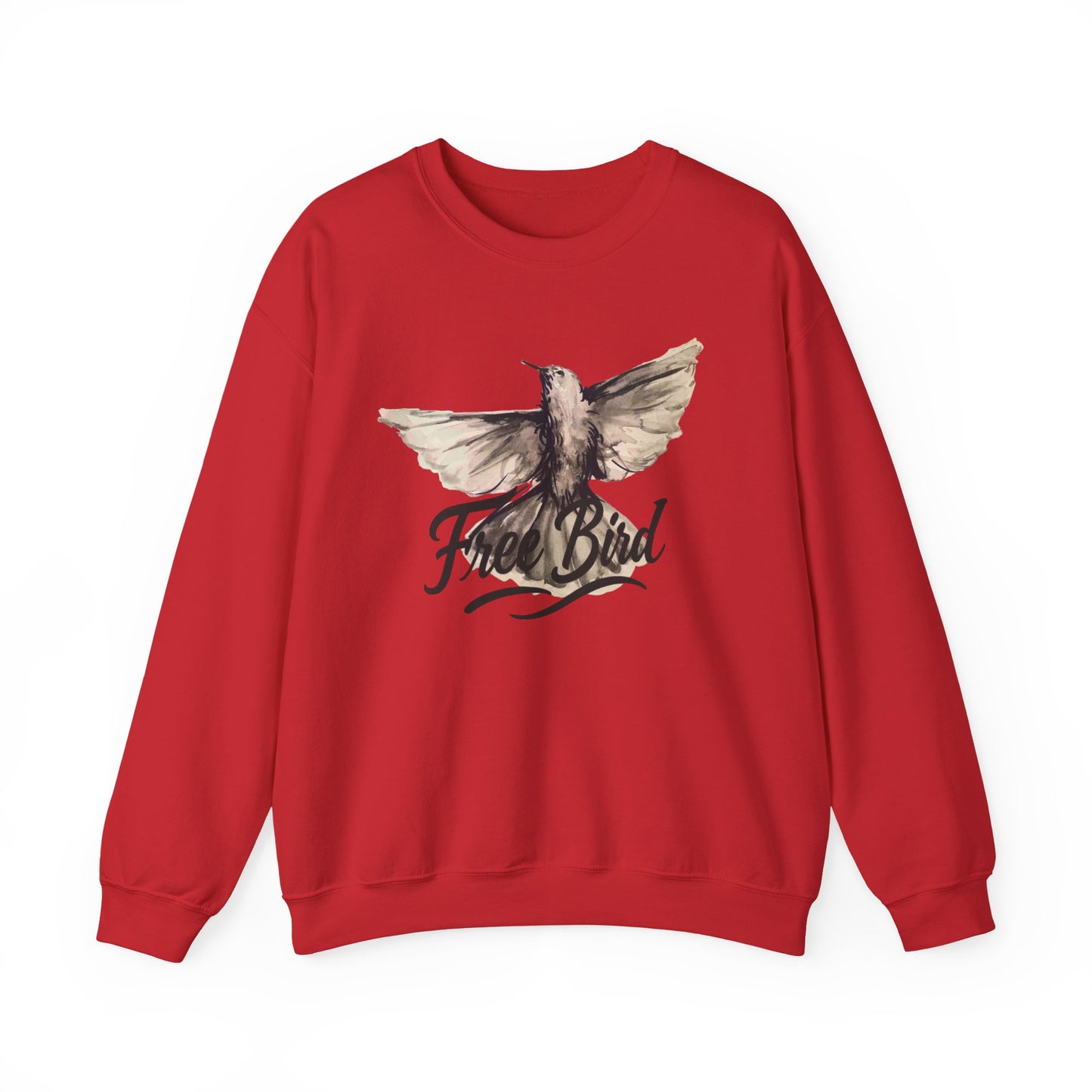 Unisex Crewneck Sweatshirt „Free Bird Sparrow“ – Künstlerisches Wasserfarben-Vogelmotiv