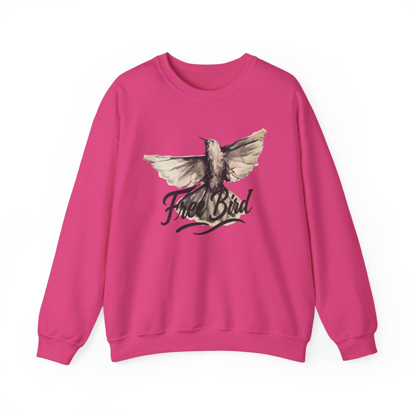 Unisex Crewneck Sweatshirt „Free Bird Sparrow“ – Künstlerisches Wasserfarben-Vogelmotiv