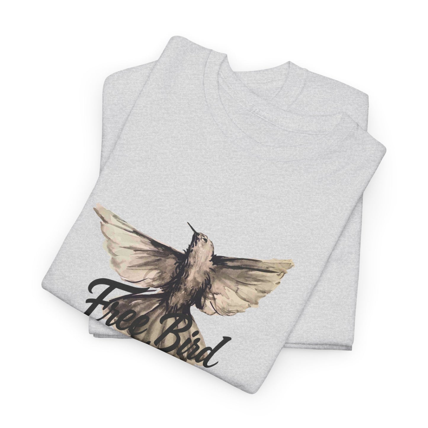 Unisex T-Shirt „Free Bird Sparrow“ – Künstlerisches Vogelmotiv in Wasserfarben