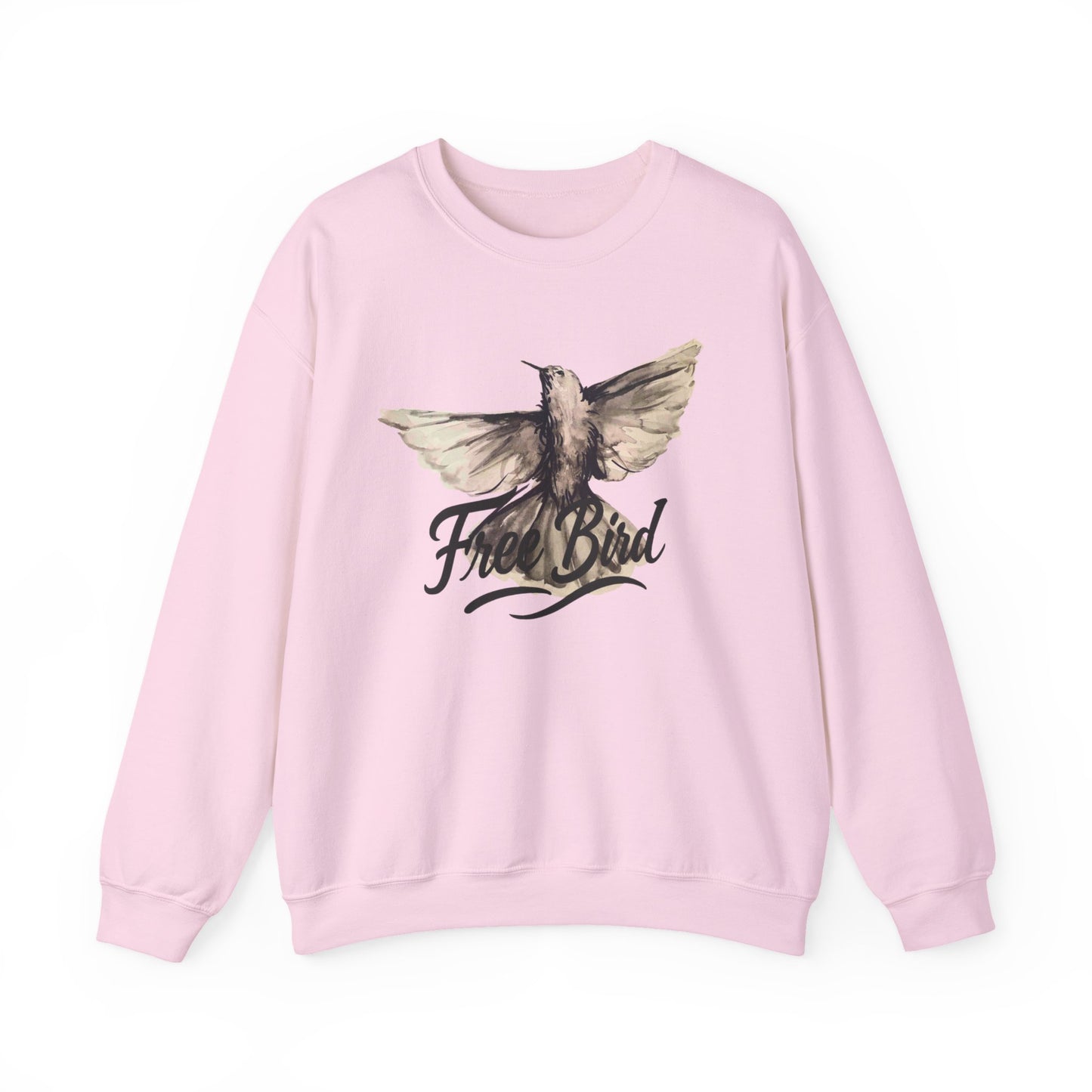 Unisex Crewneck Sweatshirt „Free Bird Sparrow“ – Künstlerisches Wasserfarben-Vogelmotiv