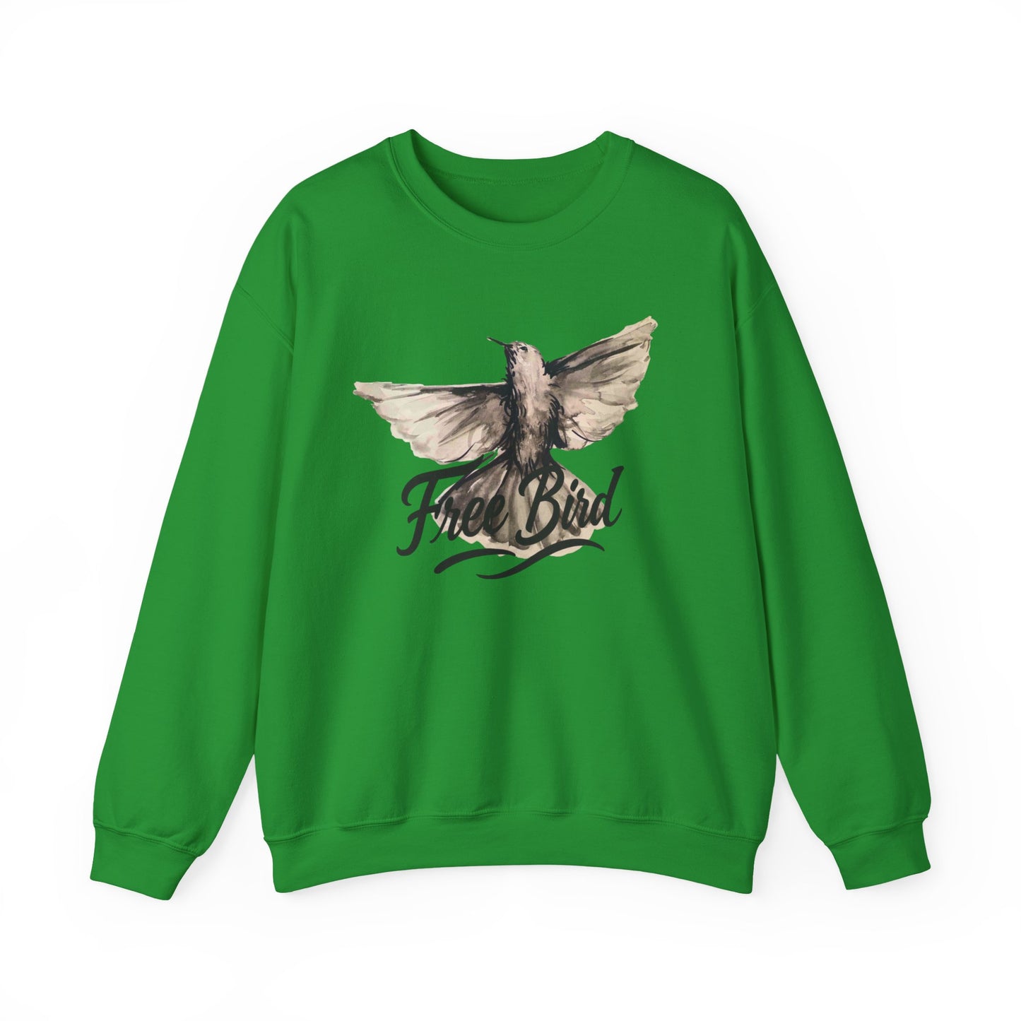 Unisex Crewneck Sweatshirt „Free Bird Sparrow“ – Künstlerisches Wasserfarben-Vogelmotiv
