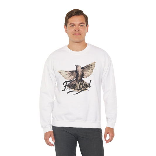Unisex Sweatshirt „Free Bird“ – Künstlerisches Vogelmotiv in Wasserfarben