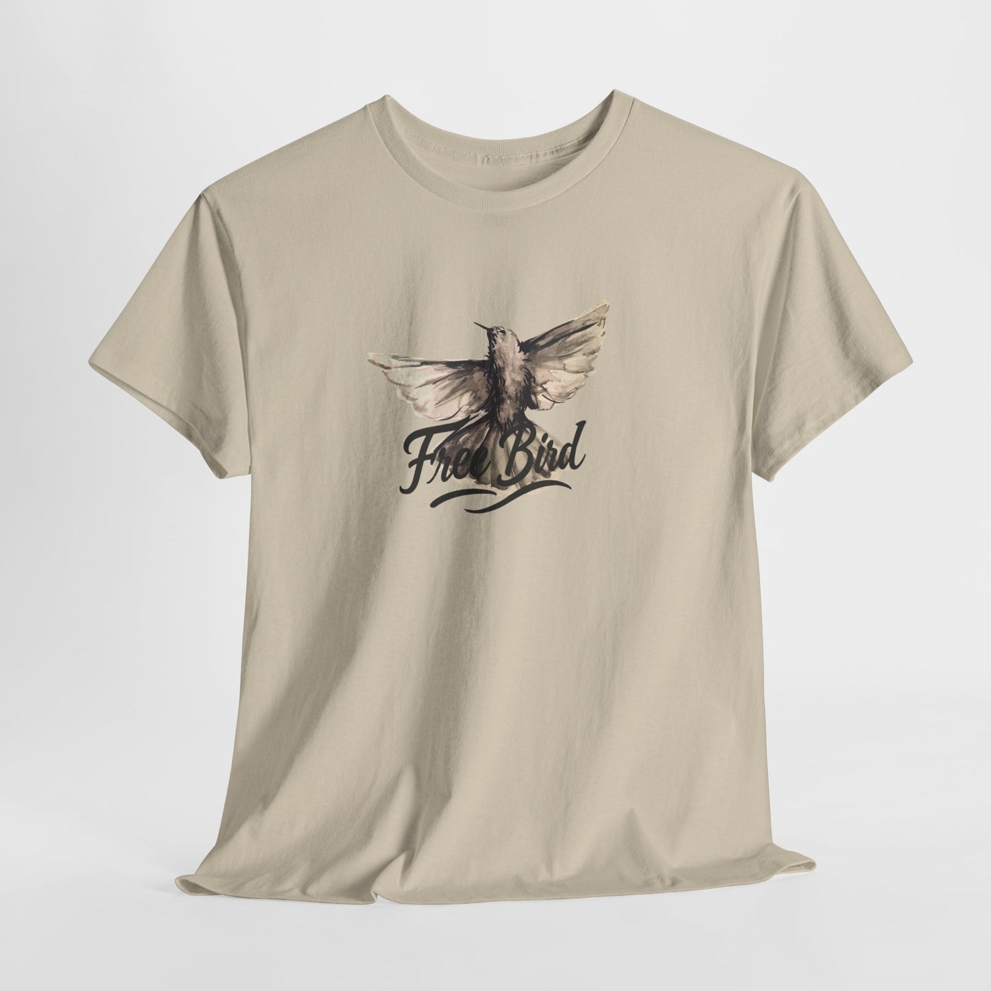 Unisex T-Shirt „Free Bird Sparrow“ – Künstlerisches Vogelmotiv in Wasserfarben