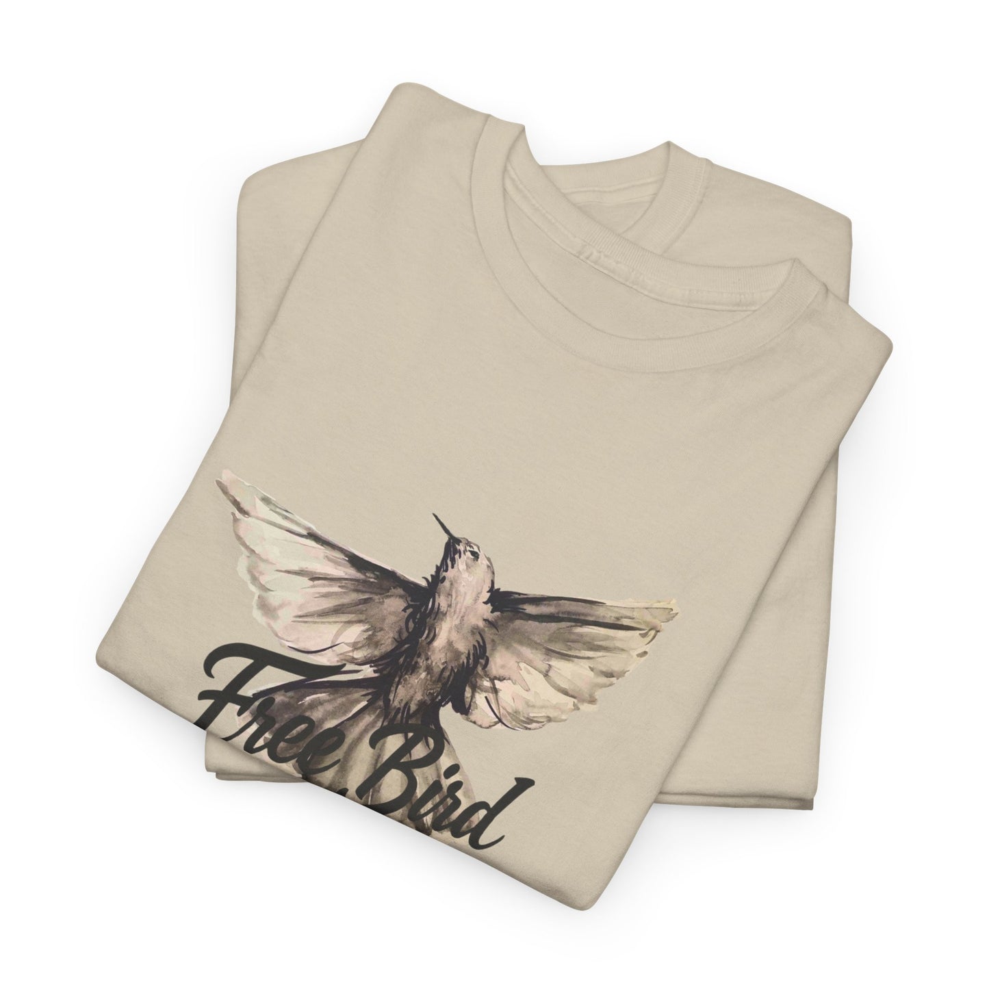 Unisex T-Shirt „Free Bird Sparrow“ – Künstlerisches Vogelmotiv in Wasserfarben