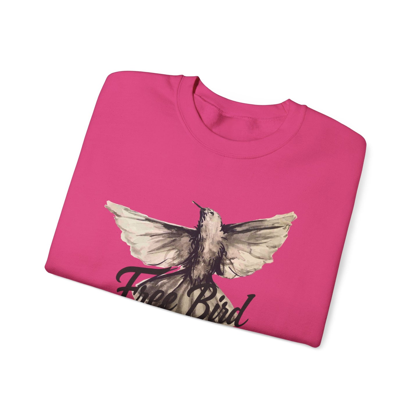 Unisex Crewneck Sweatshirt „Free Bird Sparrow“ – Künstlerisches Wasserfarben-Vogelmotiv